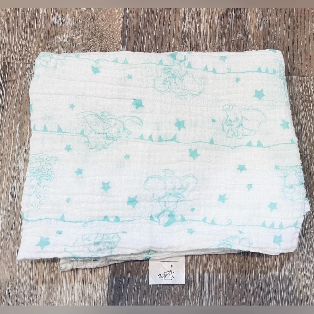 Disney‎ dumbo muslin swaddle blanket by Aden & Anais retired print EUC